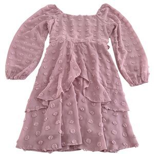 Trixxi Girl Pink Polka Dot Ruffle Dress Girls XL Pre-Owned